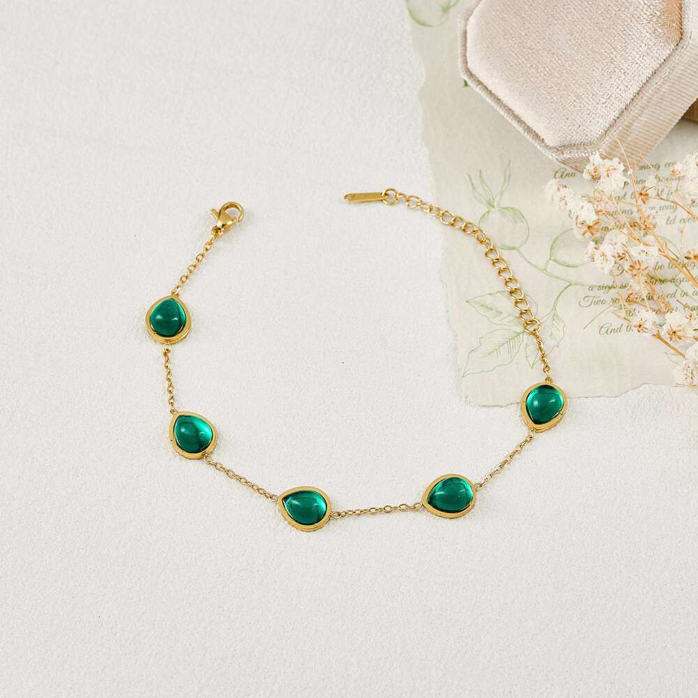 Bracelet For Women Fresh Literary Vintage Geometric Round Crystal Bracelet, European and American Hot-Selling Elegant Versatile Jewelry