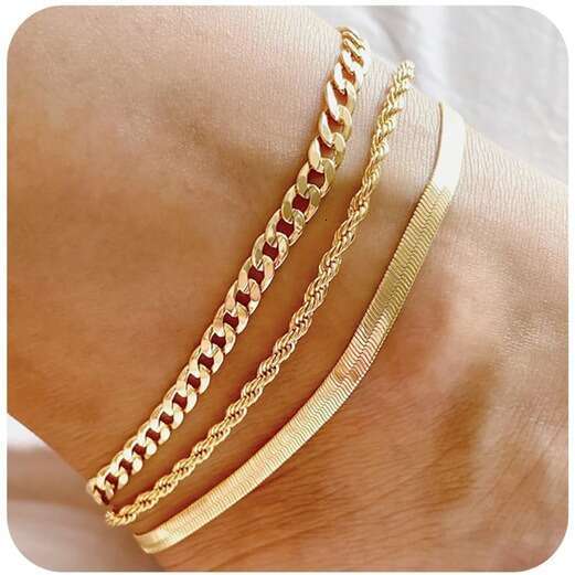 Fashion Adjustable Anklet Personalized gold Layer Jewelry Ankle Chain Holiday Travel Gift for Women