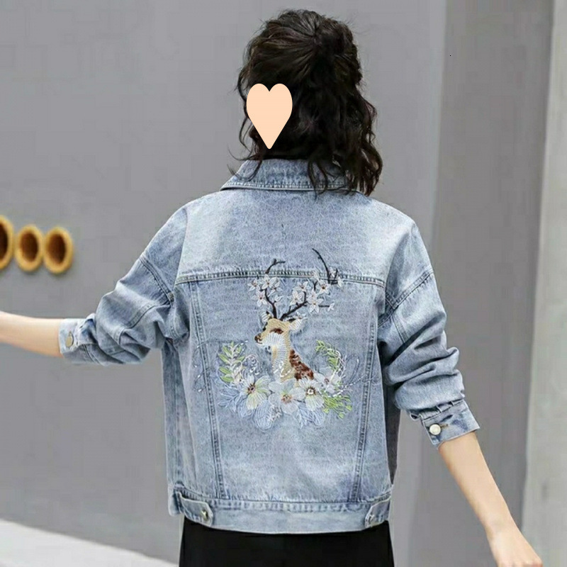 Womens Spring Style Denim Jacket Cropped Slimming Casual Z17703 Korean Version For Fashion Trendy Women 240830