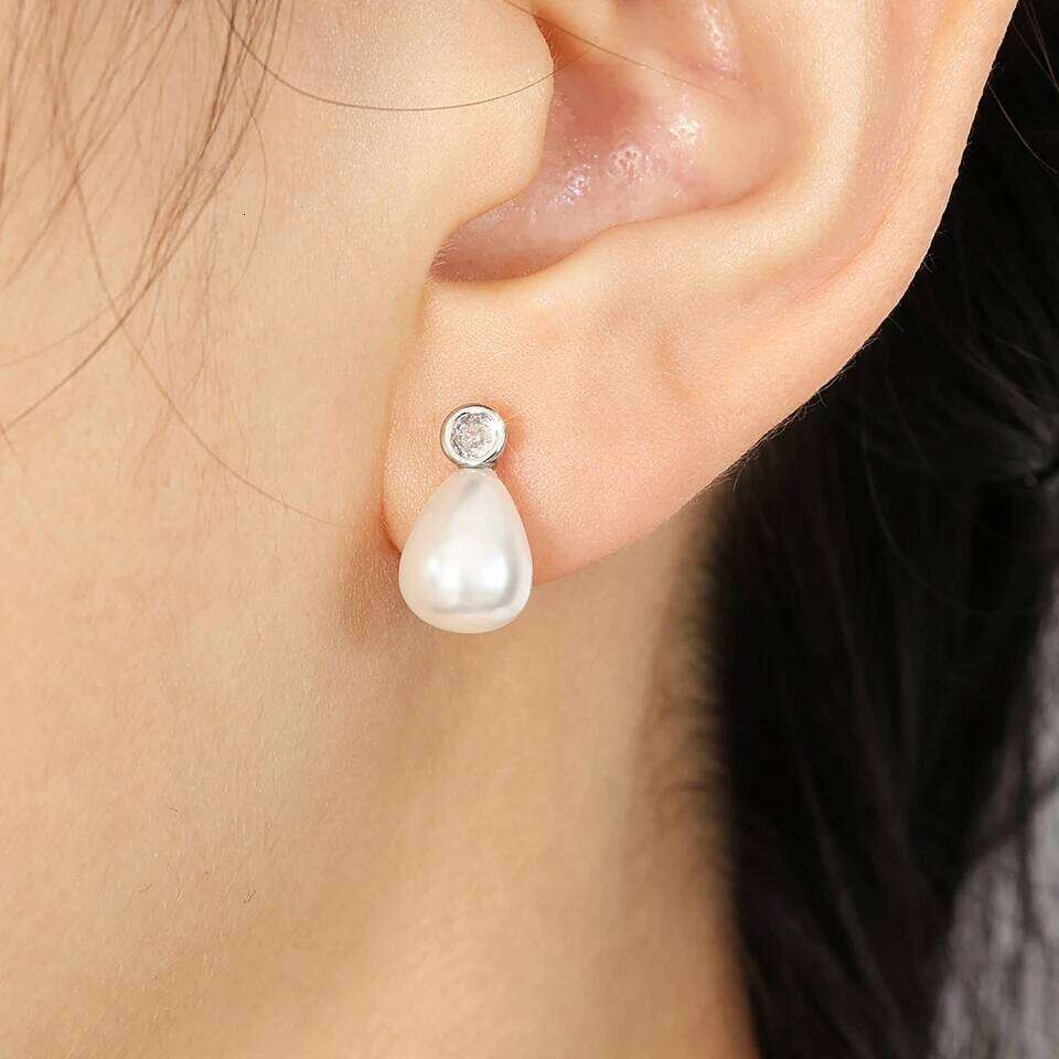 ZAKOL Elegant Geometric Imitation Pearl Earrings for Women Korean New Fashion Earring Exquisite Wedding Jewelry