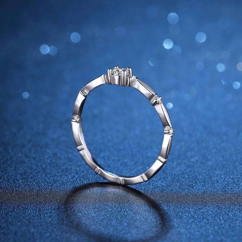3mm 0.1 Ct moissanite ring S925 Silver Matching Wedding Diamonds Band female Ring White Gold Gift Jewelry gift wholesale 167