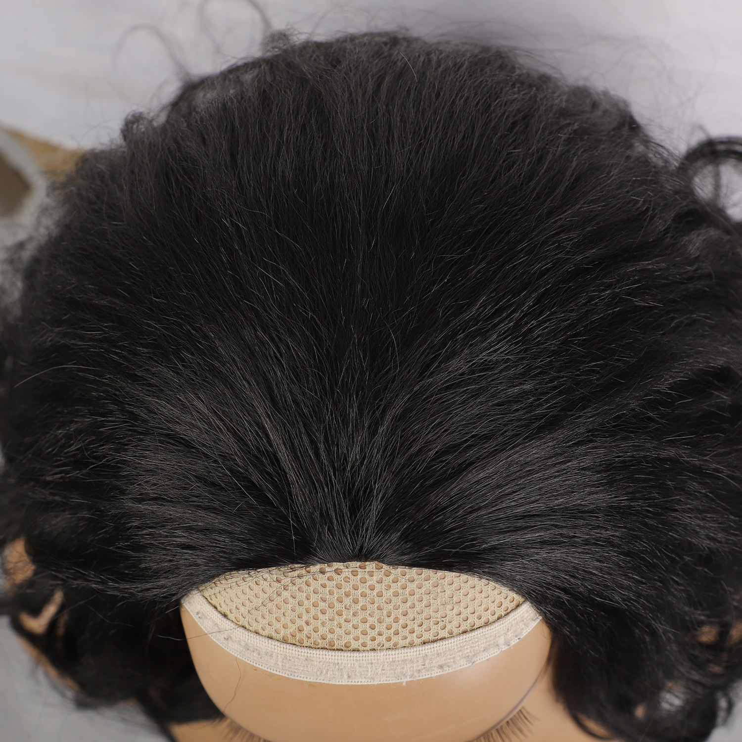 Short wave heat resistant synthetic wig, black, women's natural black headband curly wig, wholesale at affordable prices