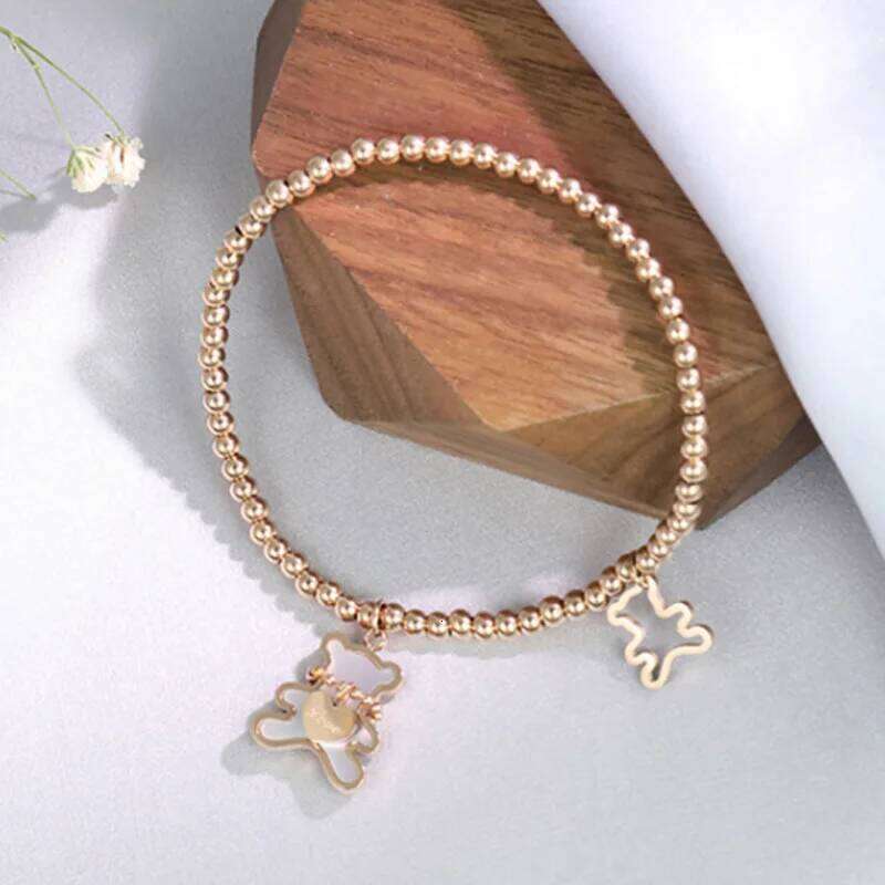 Little Bear Bracelets For Women Stainless Steel Woman Accessories Fashion Jewelry 25H1229
