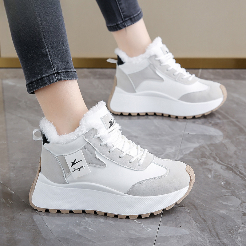 2025 Designer Fashion Women's High Top Thick Suede Warm Sports Cotton Shoes