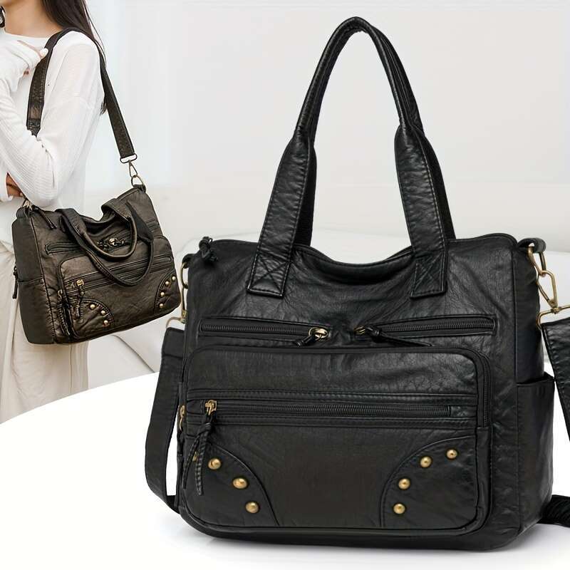 JINXIANGGUO Women S Handbag With Detachable Shoulder Strap Made Of Soft Fabric