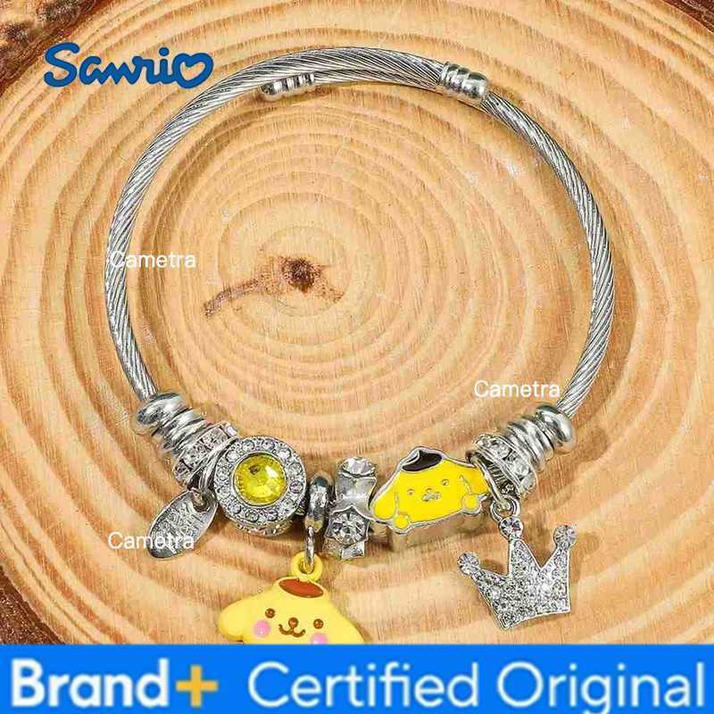 Sanrio Adorable Pompompurin Hello Kitty Charm Bracelet Adjustable Cute Bangle for Birthday Gifts H251229