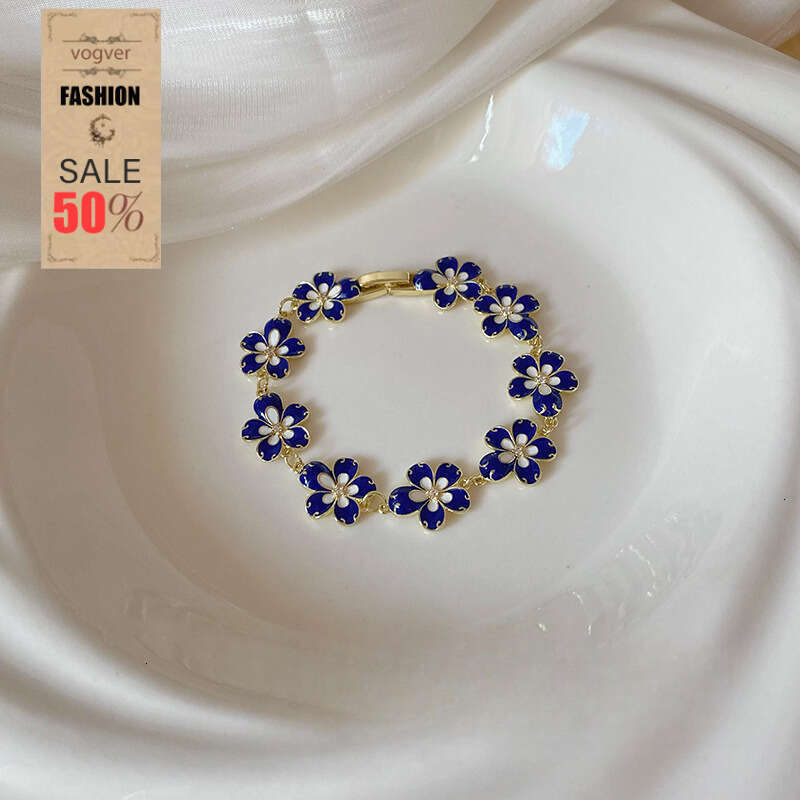 Bracelet For Women Vintage Versatile Glaze Flower Bracelet, Mid-Ancient Light Luxury Niche Exquisite Simple High-End Feel Jewelry