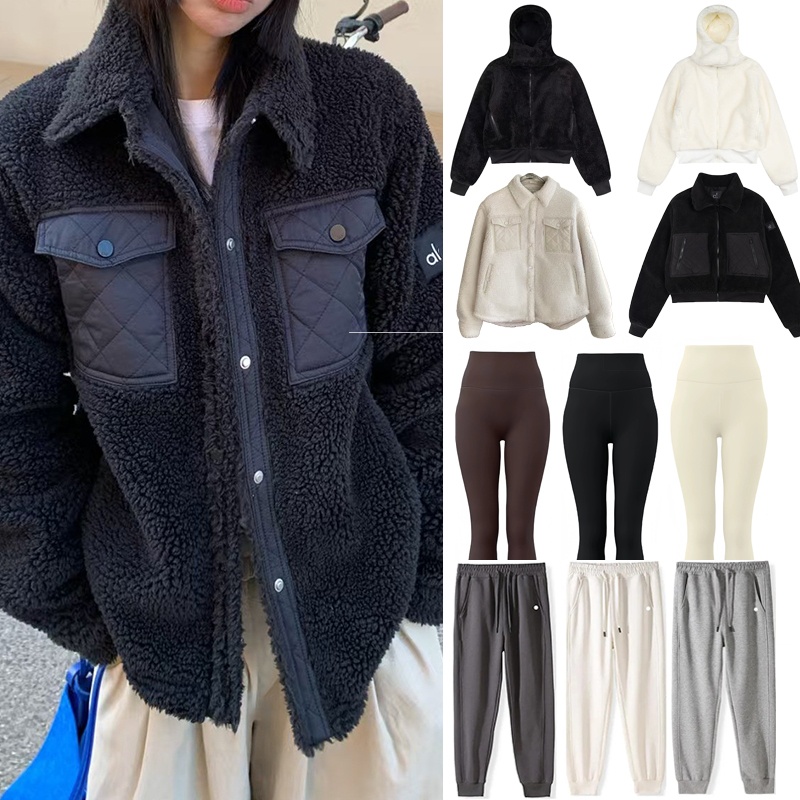 Alonessitys Jacket Leggings Sets Women Clothes fleece Thick Warm Coat Alonessitys Sets Vuori Women Sweat Clothes Designer Jacket Pant Gym Set