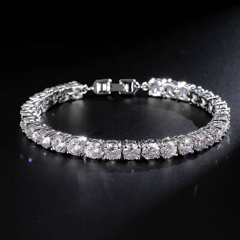 ZAKOL Classic 5mm/17.5cm Round AAA Cubic Zirconia Tennis Shiny Clear CZ Wedding Party Bracelet Valentine's Day Gift