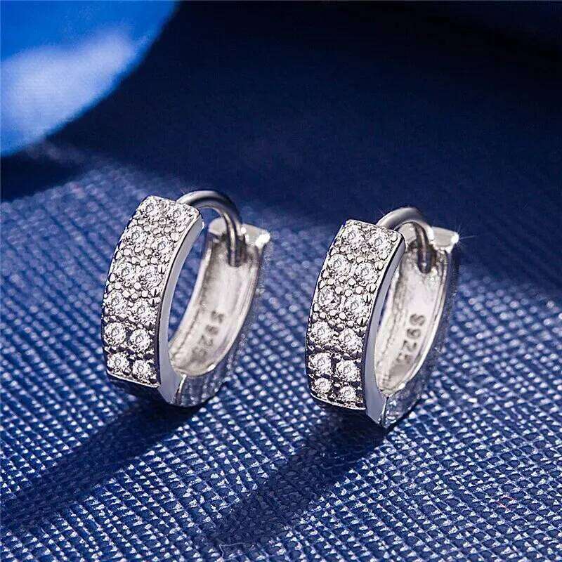 Trendy Gold Color Cubic Zirconia Round Copper Earrings For Women Metal Crystal Earring Party Birthday Everyday Jewelry