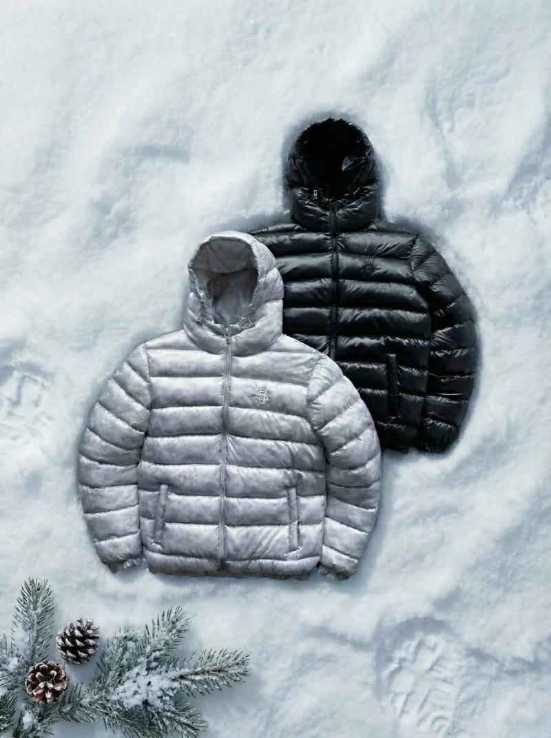 Men's Down Winter Warm Cropped Hooded Puffer Jacket Women Men Y2K Black Marble Pattern Thick Padd Coat Streetwear Fashion