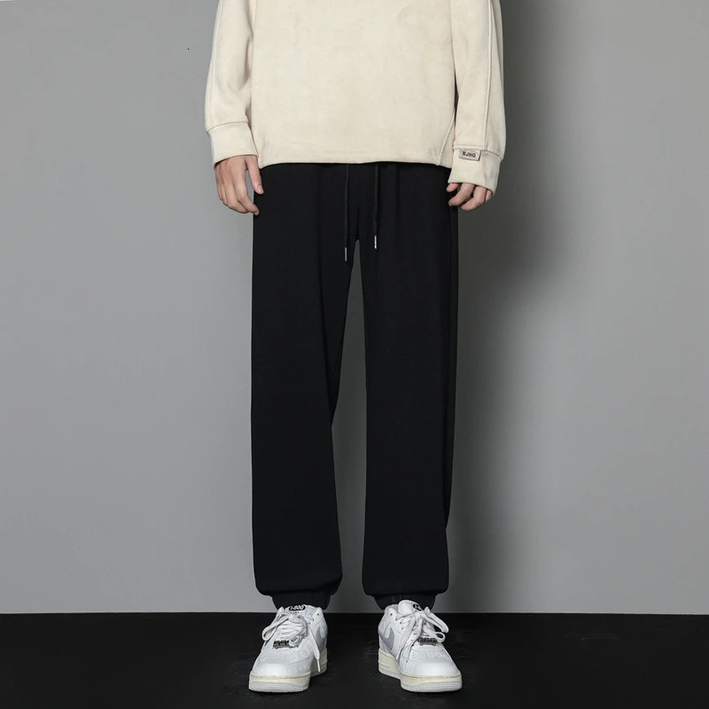 CAAYU Casual Sports Pants Mens Autumn Loose Gray Baggy Pants Jogger Hombre Fashion Knitted Pants Basketball Sweatpants Mens 251223