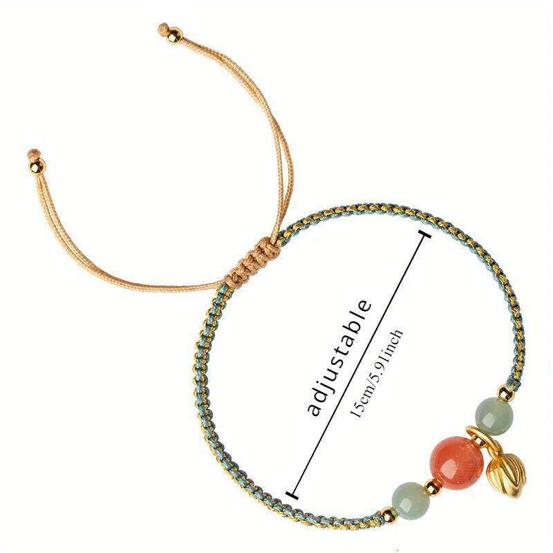 Chic Adjustable For Lotus Flower Bracelet With Southern Red Agate Beads - Versatile & Stylish Women'S Fashion Accessory 25H1229