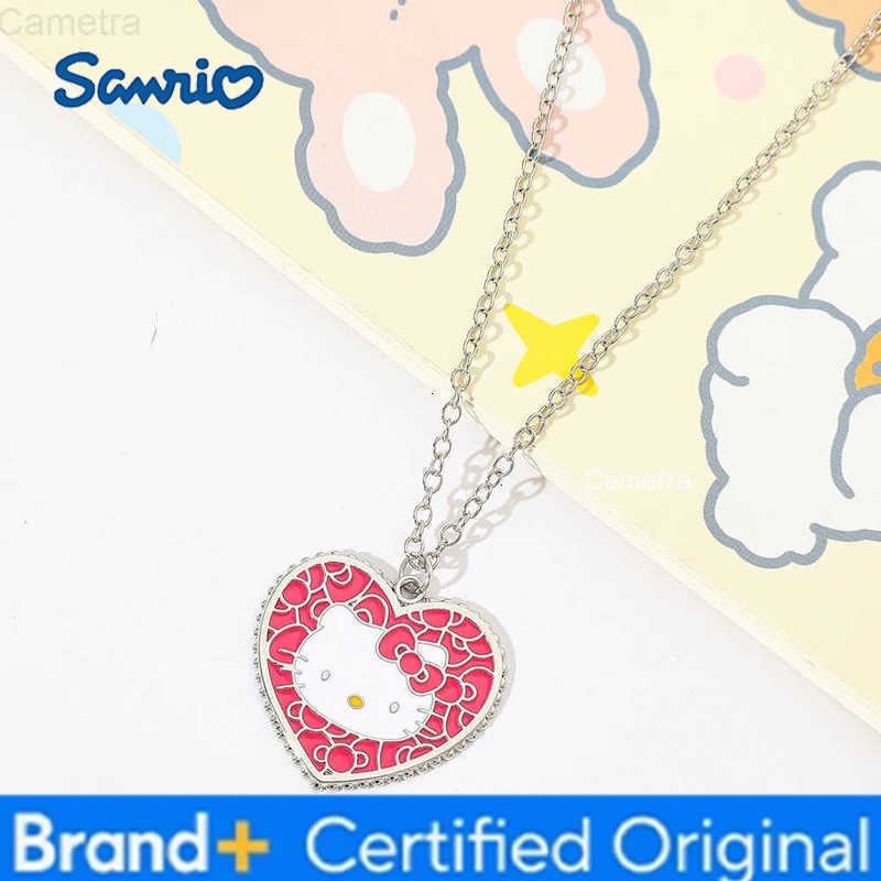 Sanrio Fashion Charm HelloKitty Series Necklace Metal Enamel Rhinestone Pendant Necklace Elegant Sweet for Daily Wearing H251229