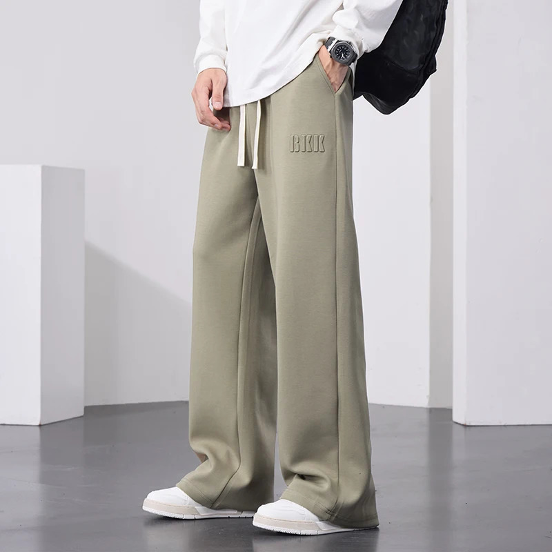 Mens Straight Sweatpants Wide Leg Cotton Track Pants Drawstring Letter Sports Baggy Pants Casual Long Trousers Big Size 8XL 251223