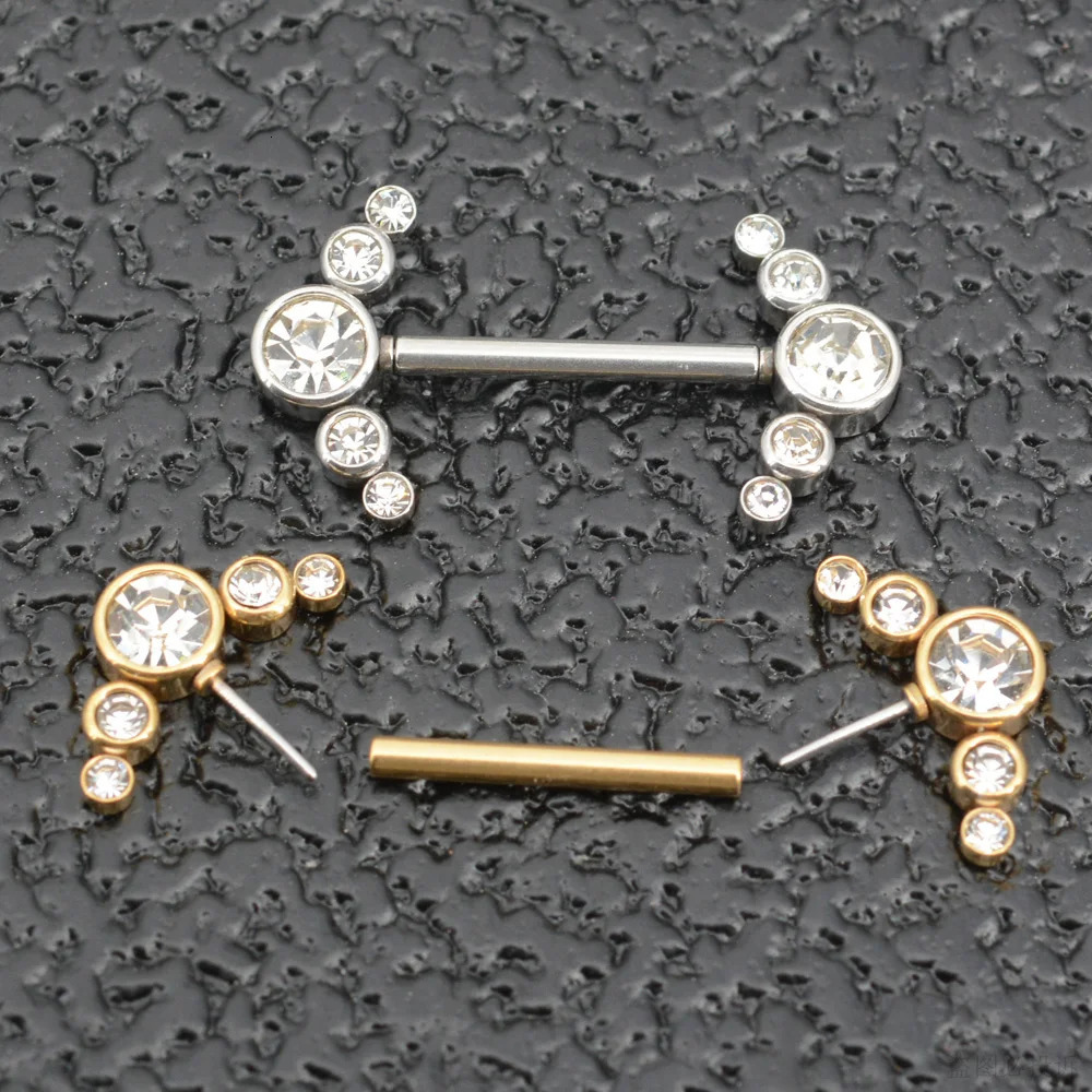 1 Pair 16G 12x14mm Plug-in Stainless Steel Barbell Piercing Sexy Women Nipple Piercing Jewelry Unthreaded Nipple Rings No Screw 251224