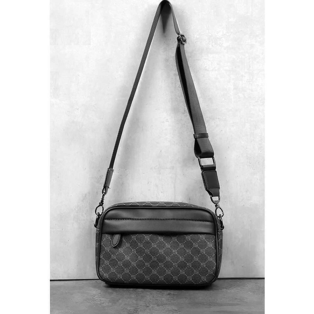 Fashion Trendy Messenger Single Plaid Crossbody Casual Business Leather Men S Small Shoulder Bag High Quality Luxury Bag