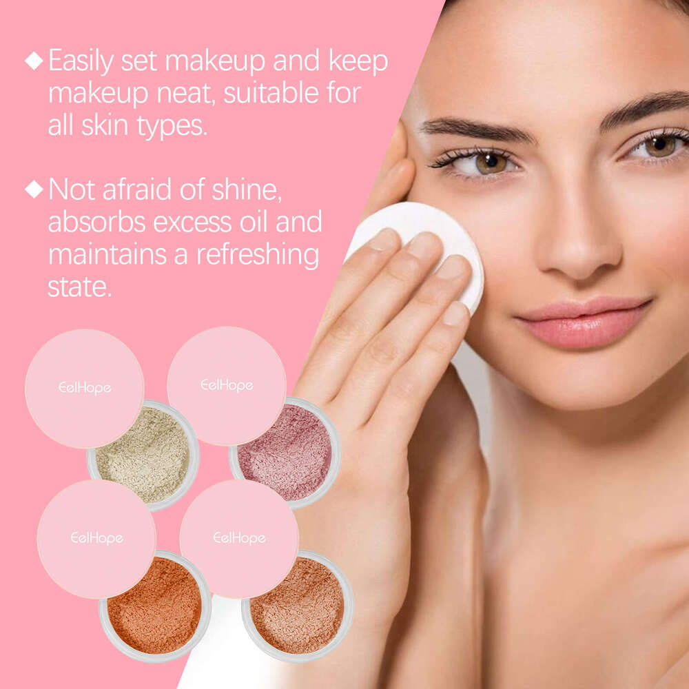 Eelhope Setting with Brush Beige Natural Look Lightweight Delicate Breathable Fit Dual-use Powder Long-lasting Non-cakey