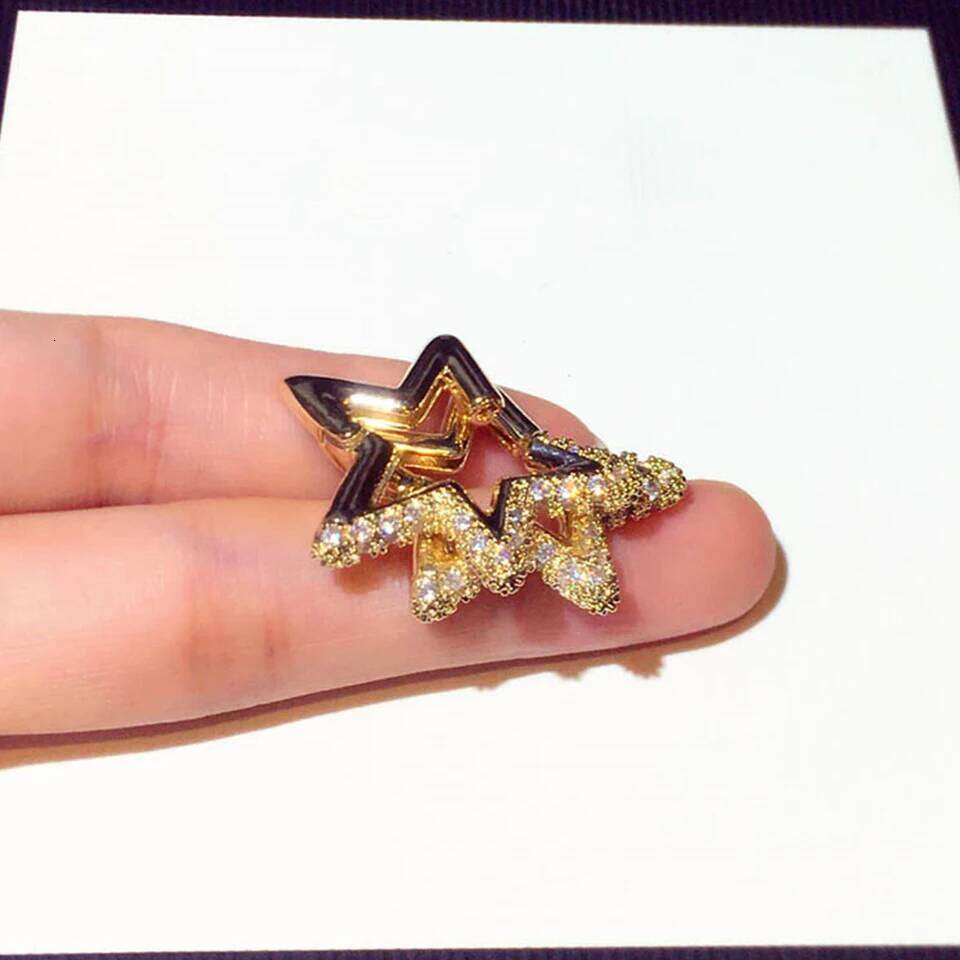 ZAKOL New Fashion Sparkling Zircon Pentagram Earrings Delicate Shiny Crystal Hoop Earring Women's Christmas Accessories Gift