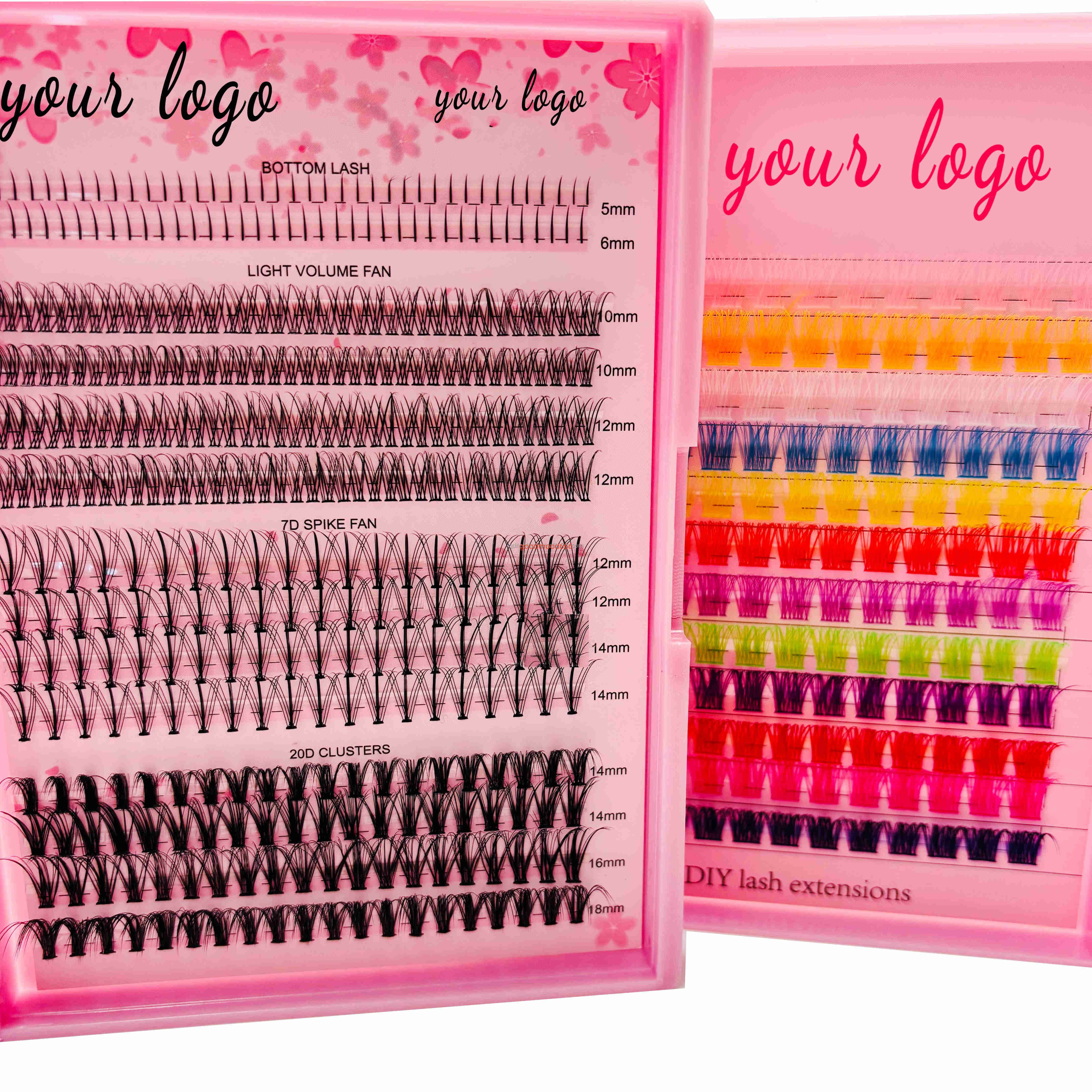 Hot Selling Customizable 3D Fluffy DIY Cluster Kit Soft Band Private Label Eyelash Extensions Segment Lashes