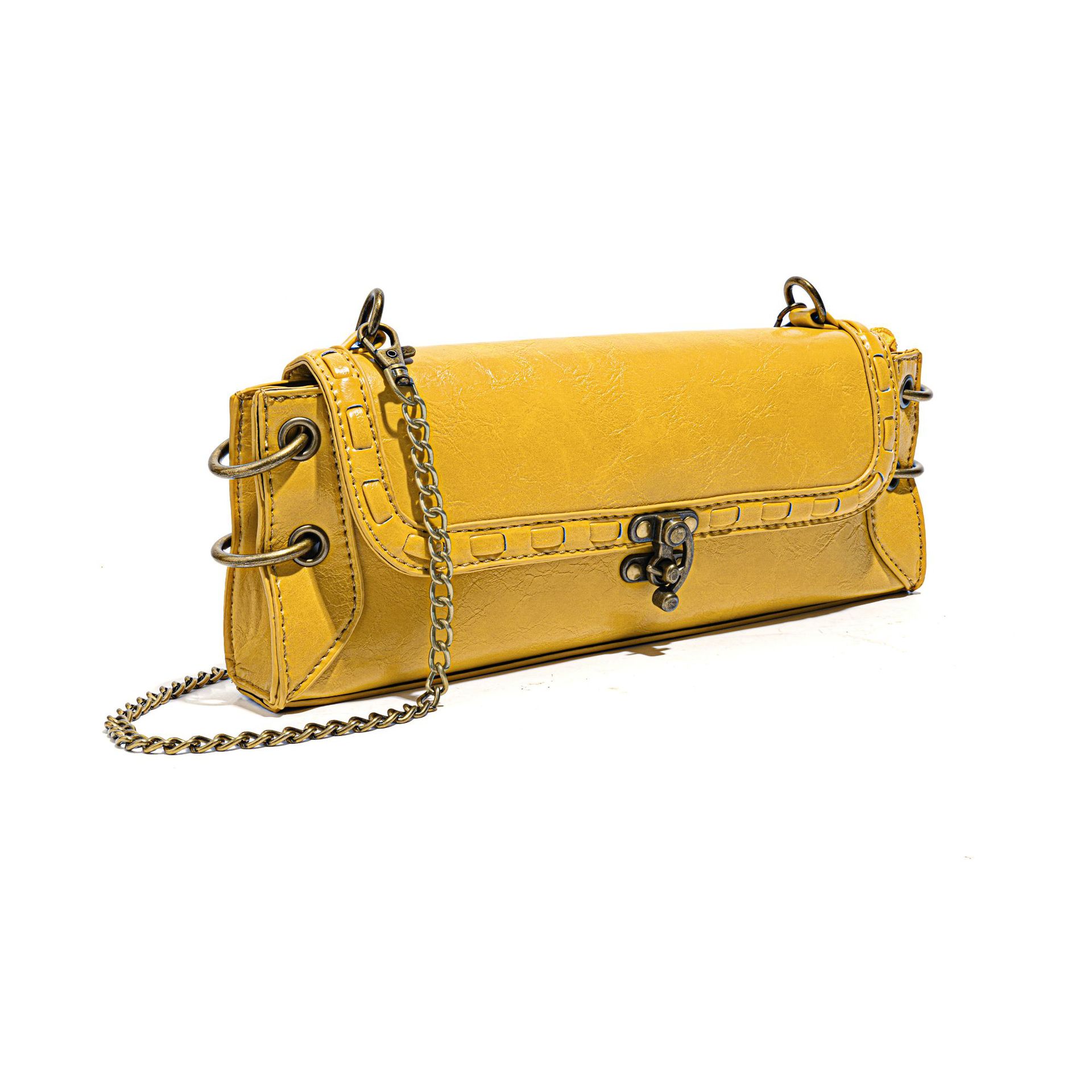 Shoulder Lock Bronze Crossbody Bag Shoulder Bag Hand Bag Armpit Bag Chain Female Bag Trend Small Square Bag 2026s hot