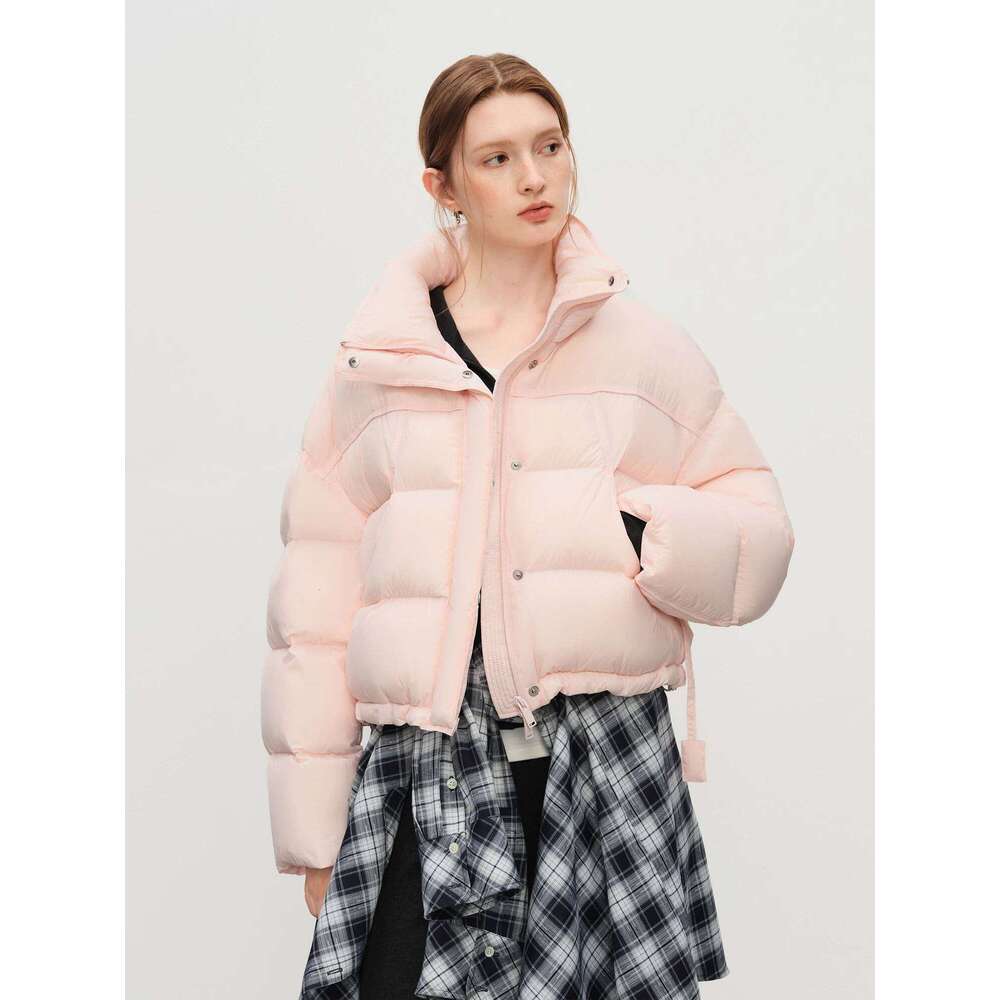 Winter 2025 Women Cloud-Like Puffer Coat - Stand Collar Short Down Jacket Lazy Chic Style Glossy Finish For Casual Comfort