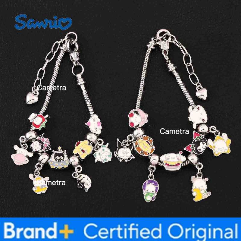 Sanrio Anime Cartoon Hello Kitty My Melody Cinnamon Kuromi Bracelet Cute DIY Handmade Pendant Jewelry Bangle pulseras de mujer H251229
