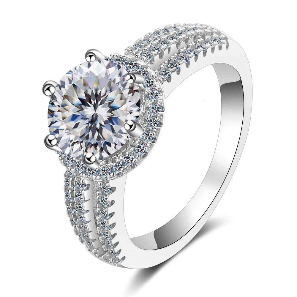 2 Ct Moissanite Ring for Women Anniversary commemoration Gorgeous Jewelry Gifts 100% 925 Sterling Silver 65b