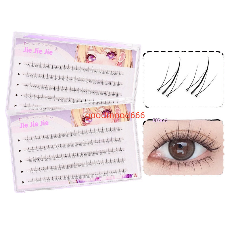 Lazy Little Flame Single Cluster Segmented Lower Eyelashes Natural Baby-Like Transparent Stem No-Makeup Full Strip Eyelashes