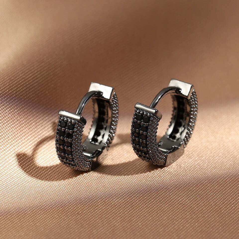 Cubic Zirconia Gold Color Zircon Hoop Earrings For Women Luxury Circle Crystal Girls Party Jewelry