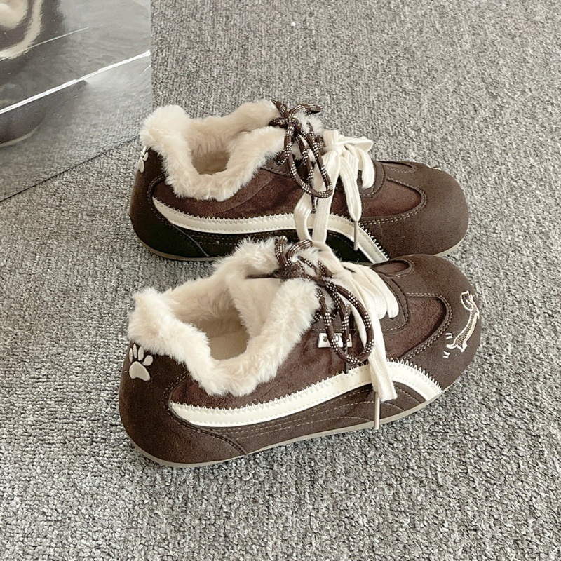 2025 Designer Fashion Wool Lined Women's Training Shoes Student Multi functional Warm Cotton Shoes Casual Sports Shoes