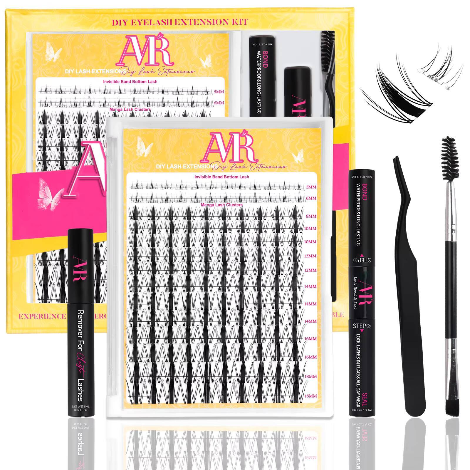 Cluster Lashes Segment C CC D DD Mix Curl Silk DIY Eyelash Extensions Kit DIY Eye Lash Cluster Eyelashes