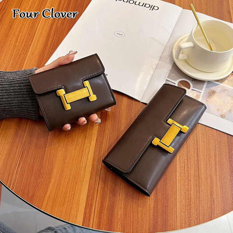 Lady's long wallet, classic retro multi-card slot wallet, multifunctional short luxury wallet, large capacity multi-card slot cardholder purse, m