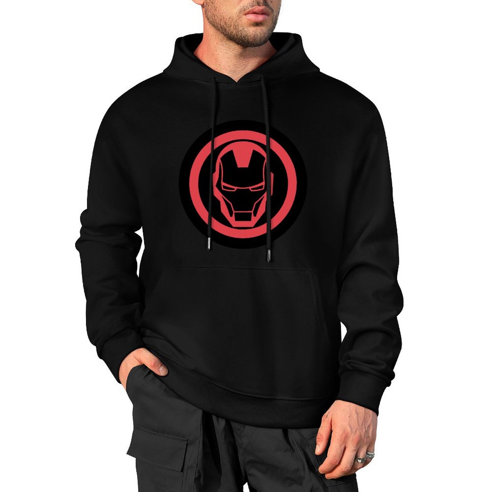 Custom Marvel Iron Man Designer Fall Winter Hoodie Design Unisex Long Sleeve Streetwear Hip Hop Oversized Fit Hoodie Men's Fashion Apparel