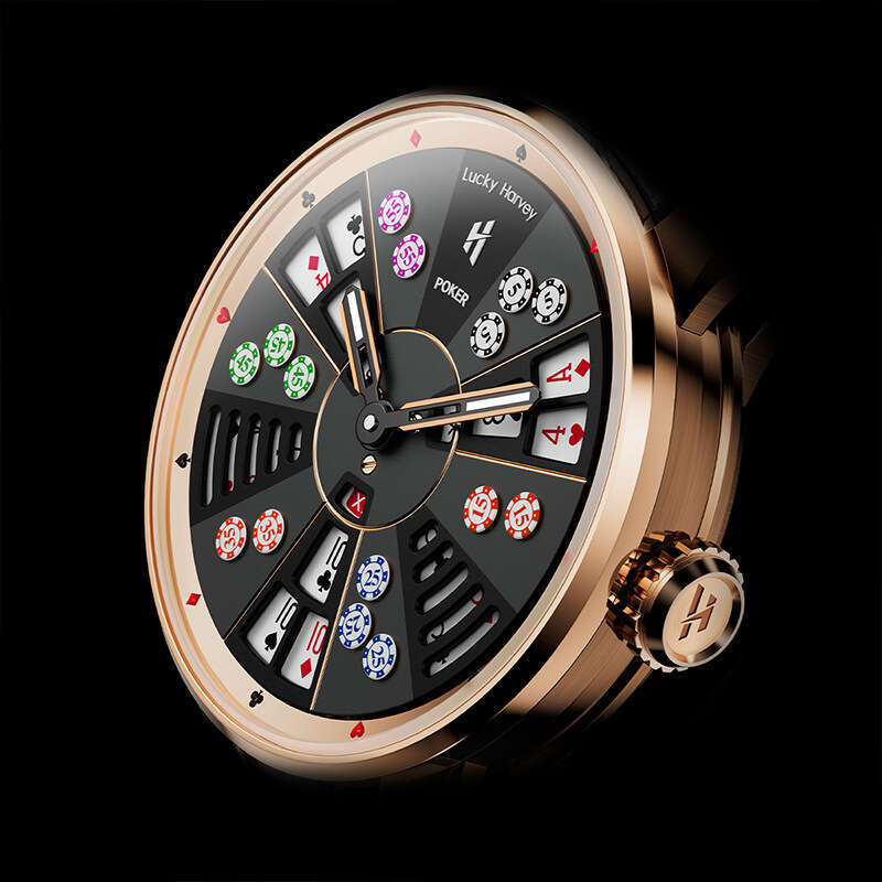 LUCKY HARVEY True Joy Player Series Three Kings Poker Men's Luminous Waterproof Automatic Mechanical Watch mens automatic watch