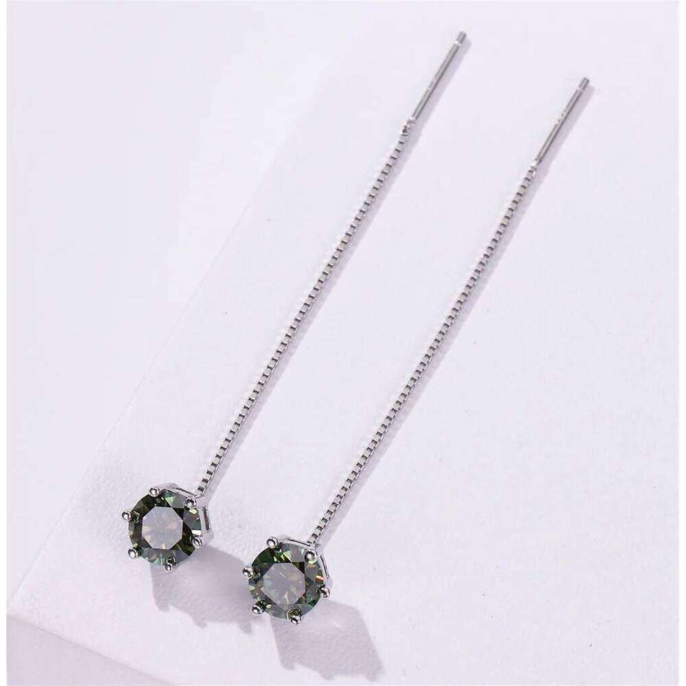 5-6.5mm moissanite women drop earrings for charm lady Solitaire Genuine 925 Sterling Silver female dating party earring gift 0b7