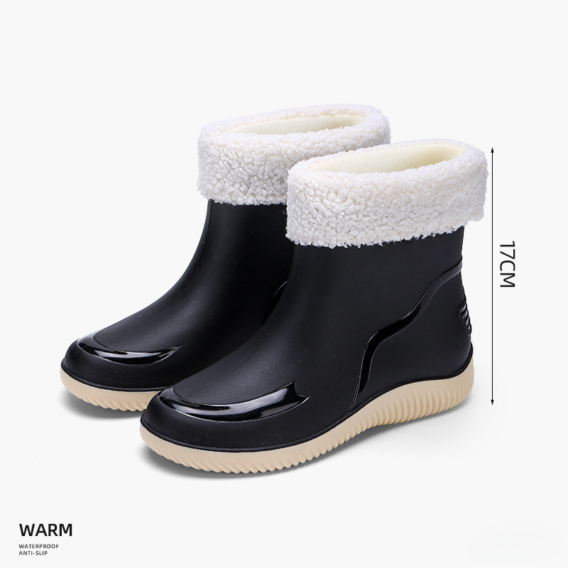 New wool lined women's shoes with anti freezing, anti slip, waterproof and wear-resistant boots, thick soled snow boots