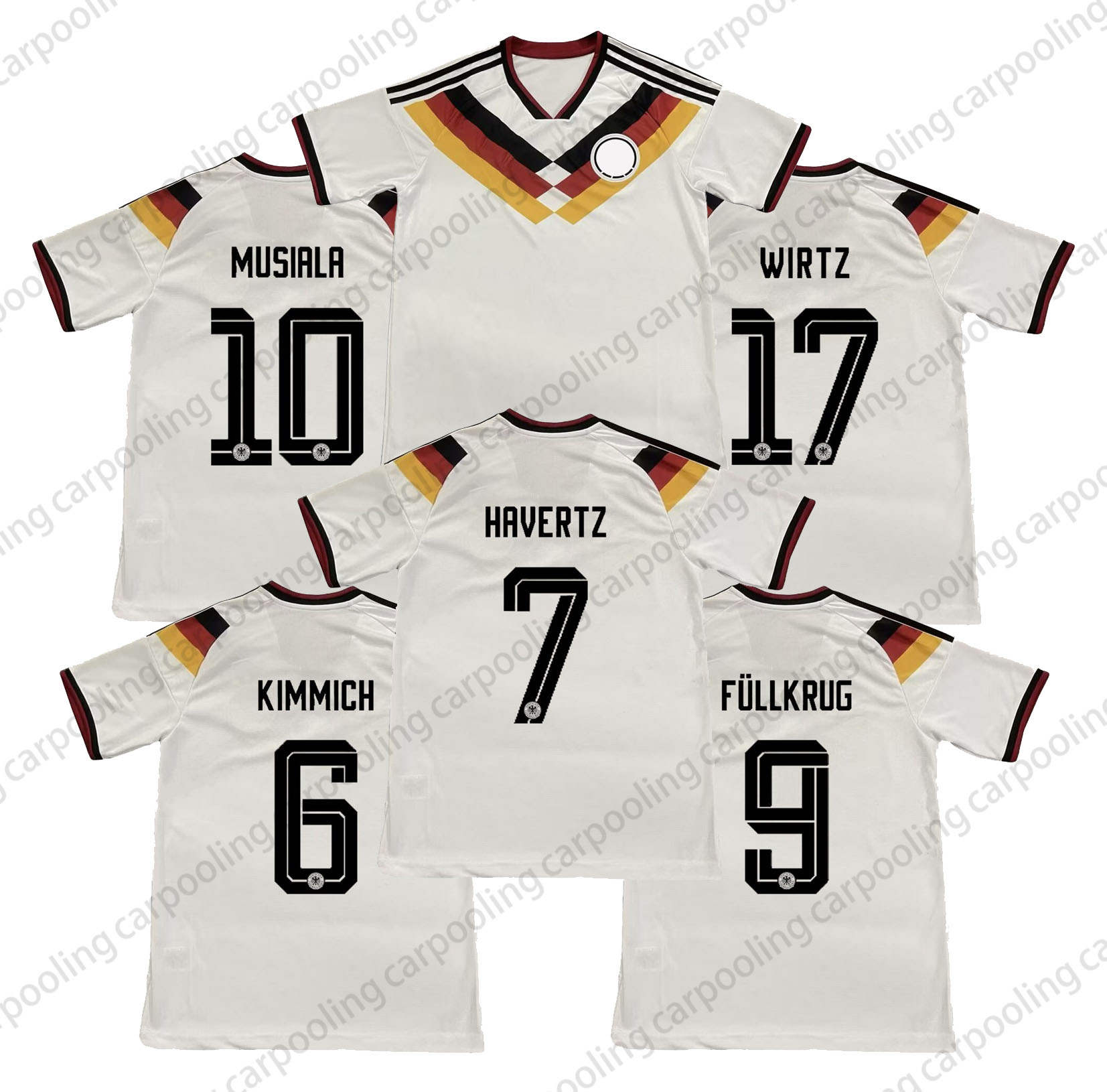 2026 World Cup German home jerseys: No. 6 Kimmich, No. 7 Havertz, No. 17 Wirtz football jerseys, player and fan replica jerseys, national team jerseys unisex training jerseys