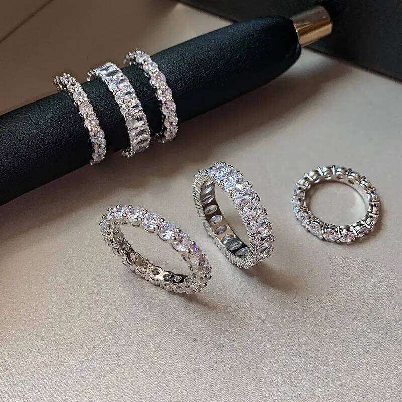 ZAKOL Brand Geometric AAA Cubic Zirconia Engagement Ring for Women Shining Brilliant CZ Proposal Wedding Jewelry