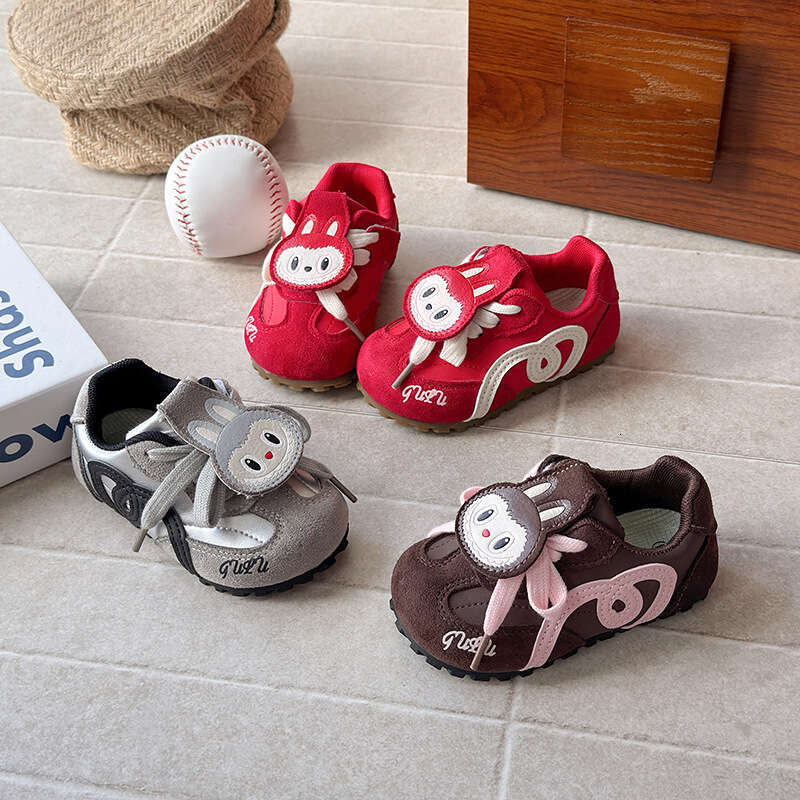 Children's Training 2025 Spring and Autumn New Korean Style Girls' Cartoon Forrest Gump Boys' Soft Sole Sports Casual Shoes