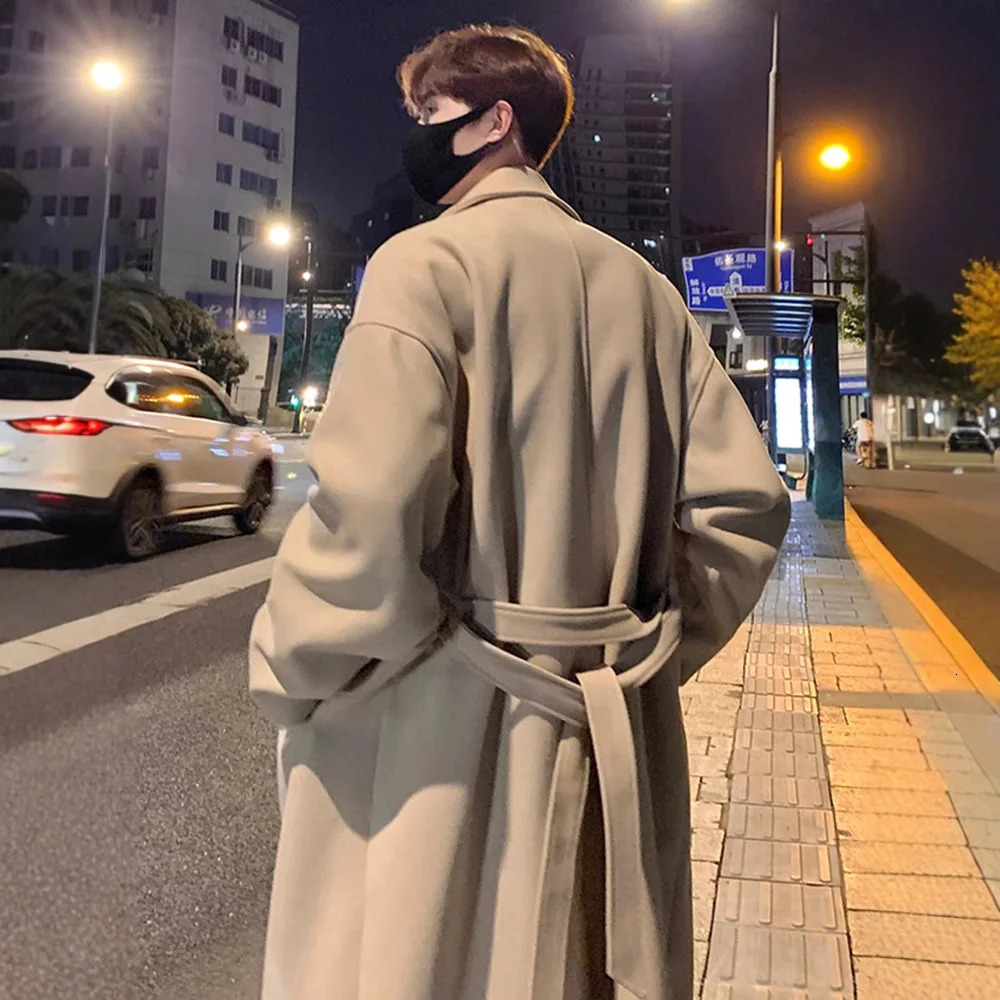 2025 Winter MidLength Wool Coat British Style Chic Woolen Jacket HighEnd OvertheKnee Trench 251226