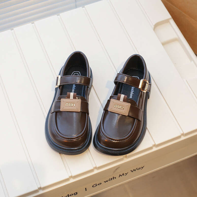 Girls' British Style Little Leather 2025 Spring and Autumn New Soft Mary Jane Princess Children's Casual Thick Sole Single Shoes