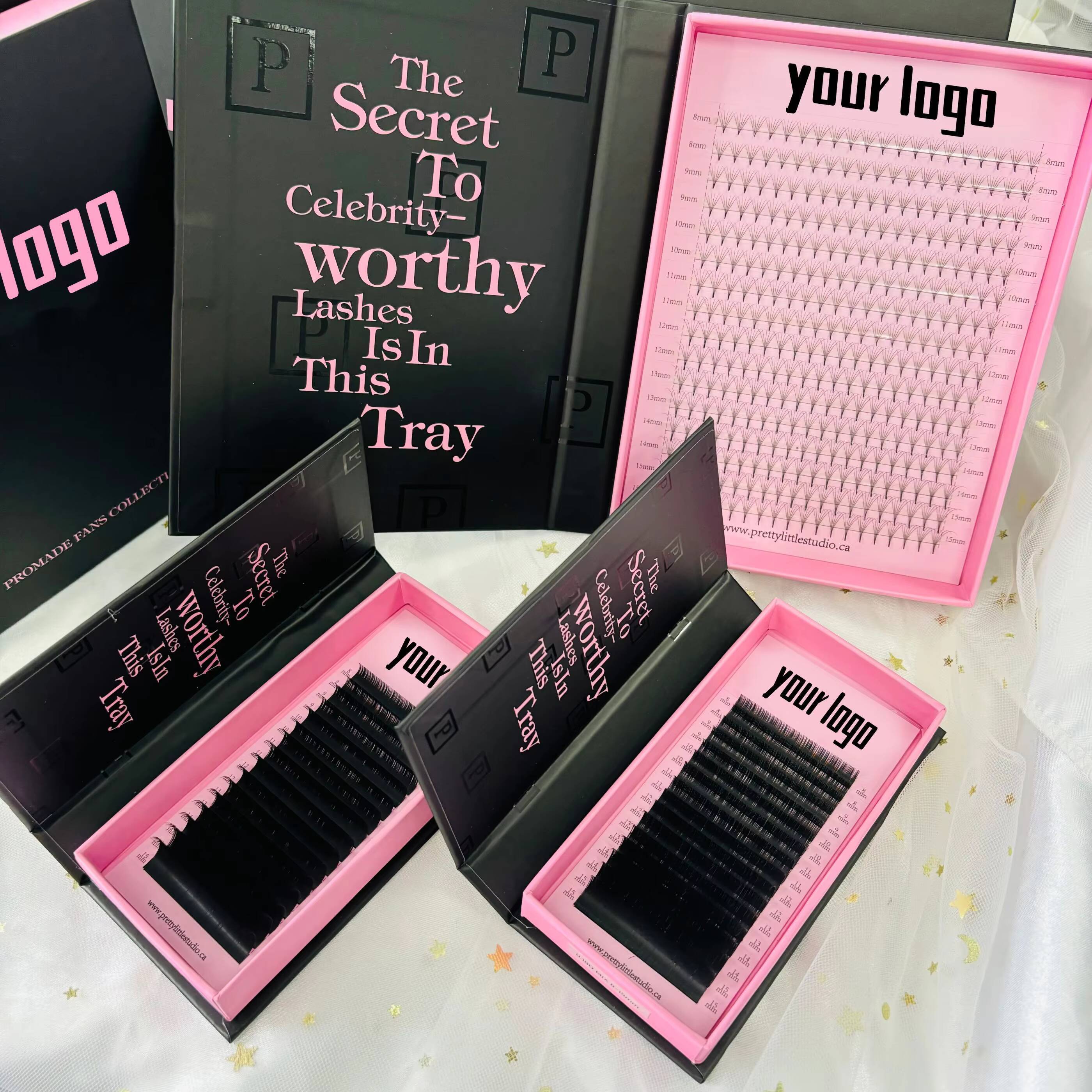 20 Rows Korean PBT Classic Eyelash Extension Trays Matte Russian Volume Cils Extension Eyelashes Tools Manufacturing Vendors