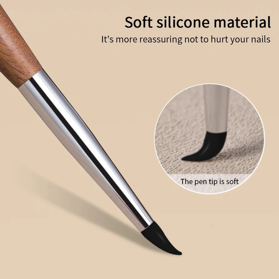 RSNAIL 12PCS Wooden Double Head Nail Art Brush Silicone Carving Pen Supplies Flower Painting for Tool 251215