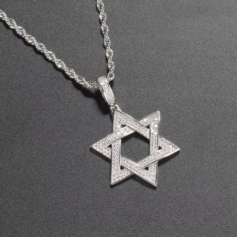 CN060 S925 Setting Moissanite Hip Hop Pendant S925 Micro Pave Moissanite Stones Necklace Jewelry for Men and Women