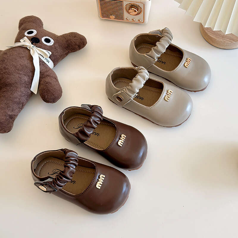 Girls' British Style Leather 2025 Spring and Autumn New Korean Version Children's Shallow Soft Sole Princess Retro Mary Jane Shoes