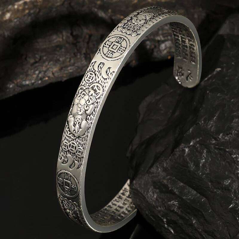 ZAKOL Hiphop Rock Feather Wing Cuff For Men Boys Silver Color Metal Wristlet Bracelets Festival Jewelry Gifts