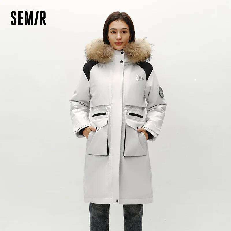 Semir Jacket Women Goose Down 2025 Winter New Waterproof Oil-Proof Stain-Proof Outerwear Warm Loose Daily Women's Clothing