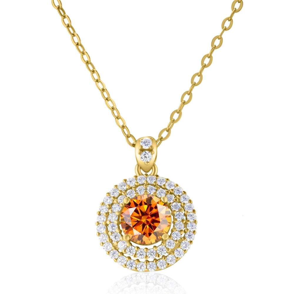 Sparkling 1.0 Ct d vvs round shape moissantie pendant neclkace gold color S925 Sterling Silver Women's Engagement gift dc4