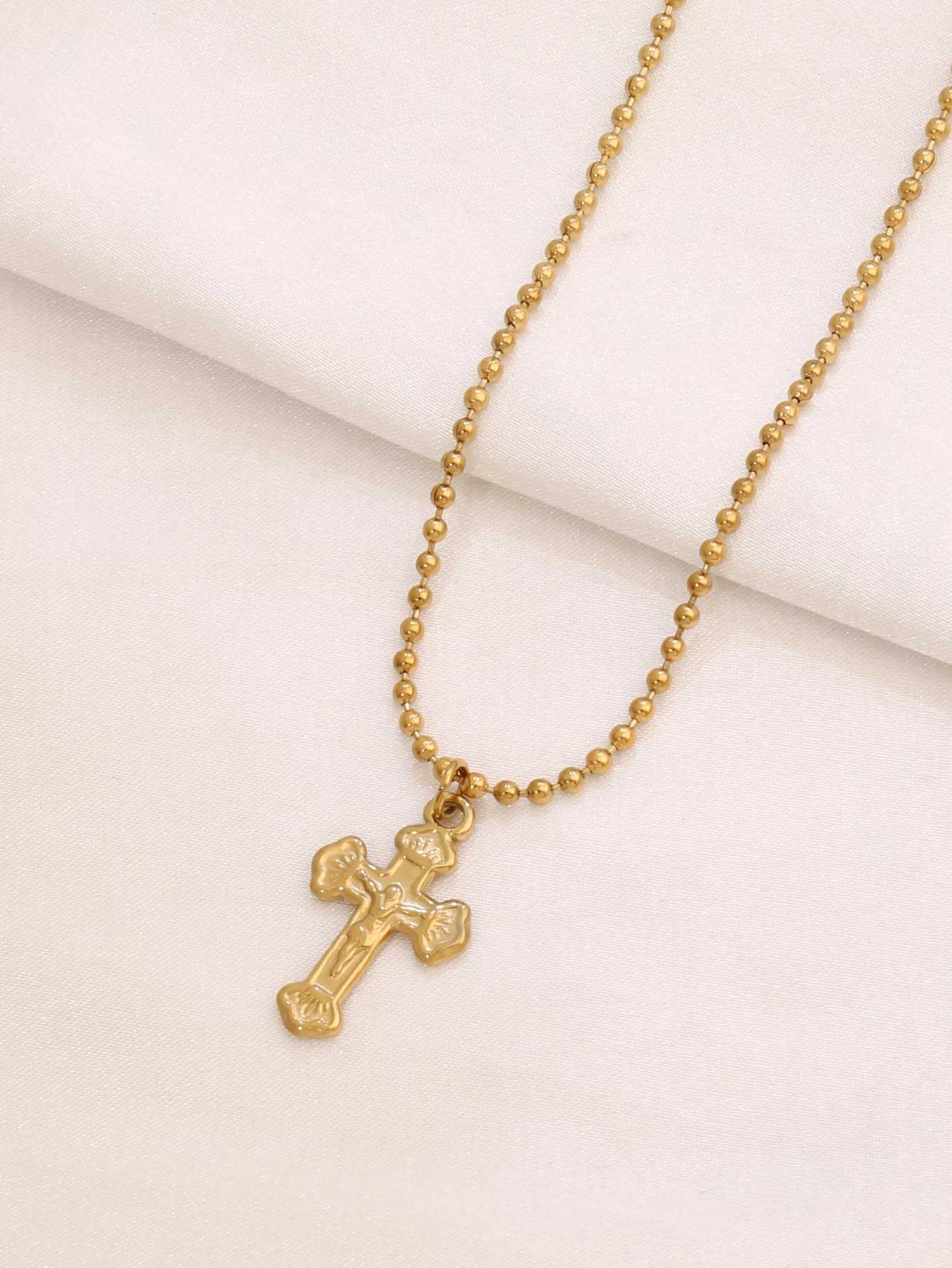 316L Stainless Steel Christian Jesus Cross Pendant Necklace For Women Men Religion Charms Necklaces Jewelry Prayer Baptism Gifts Y251227
